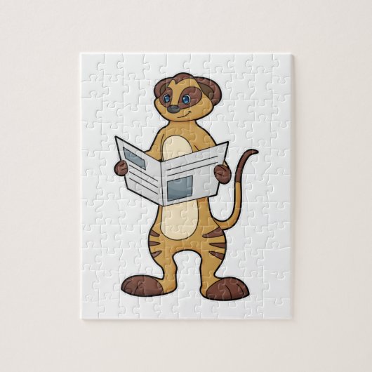 Puzzle Meerkat à la lecture d'un journal (Vertical)