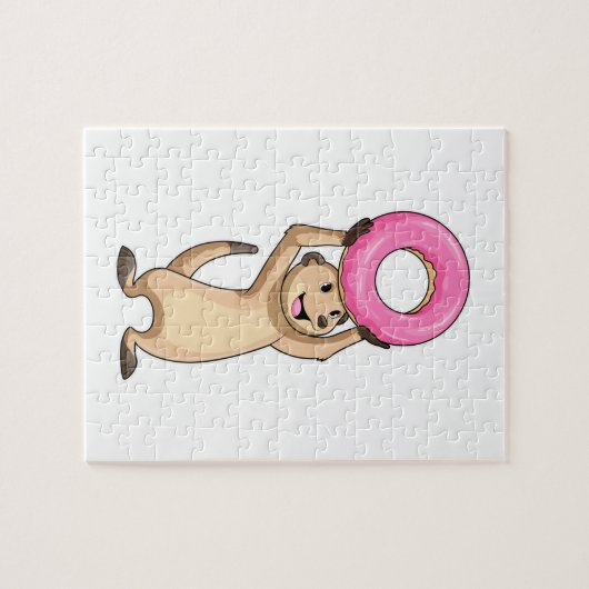 Puzzle Meerkat avec Donut (Horizontal)