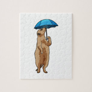 Puzzle Meerkat avec parapluie