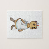 Puzzle Meerkat comme infirmière avec coeur (Horizontal)
