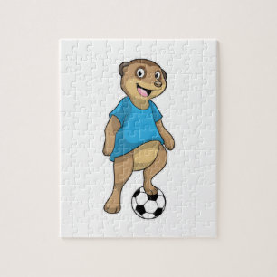 Puzzle Meerkat comme joueur de football avec Soccer