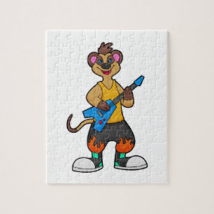 Puzzle Meerkat comme musicien avec guitare