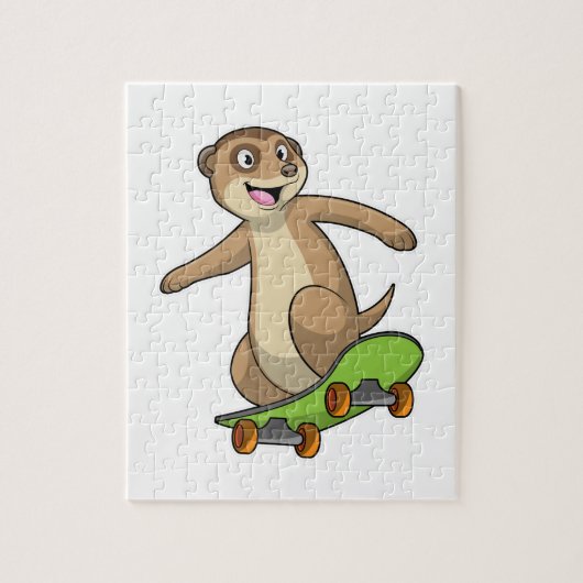 Puzzle Meerkat comme Patineur avec Skateboard (Vertical)