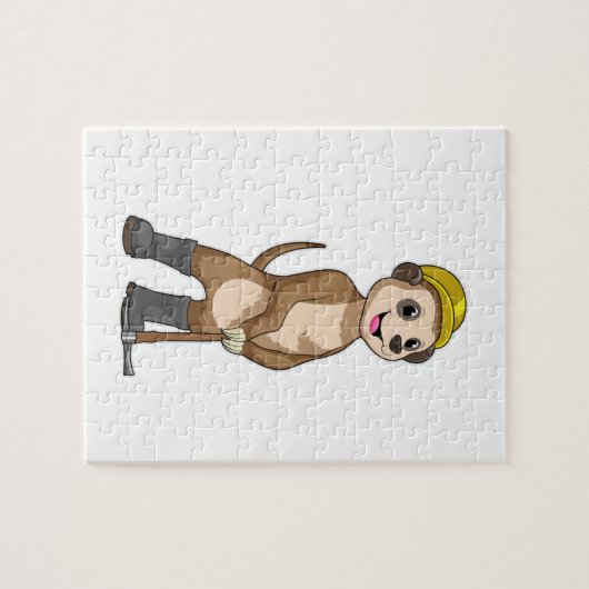 Puzzle Meerkat en tant que mineur avec Pickaxe (Horizontal)