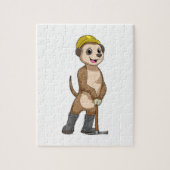 Puzzle Meerkat en tant que mineur avec Pickaxe (Vertical)