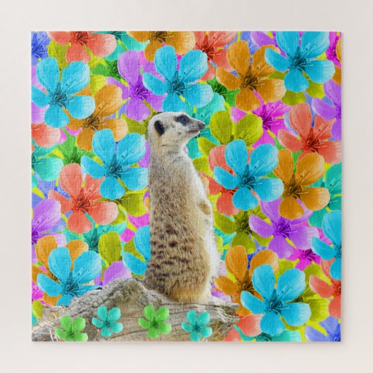 Puzzle Meerkat Et Blossoms, Jigsaw Puzzle, (Vertical)