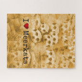 Puzzle Meerkat Love Wildlife Cute Glitch Art Typographie (Horizontal)