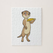Puzzle Meerkat with pizza (Vertical)