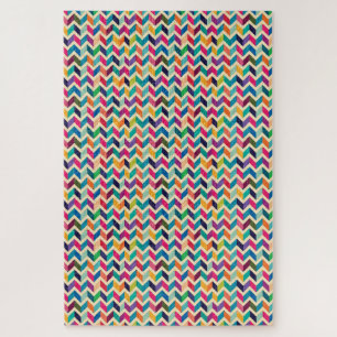 Puzzle - Meerkleurige zigzag Legpuzzel