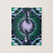 Puzzle Meg | Art fractal vert et bleu (Vertical)