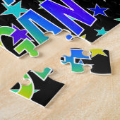 Puzzle "MEGAN" Prénom, Amusant "HEUREUX ANNIVERSAIRE" (Côté)