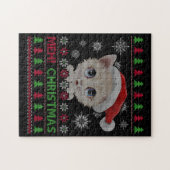 Puzzle Meh Cat Christmas TShirt (Horizontal)