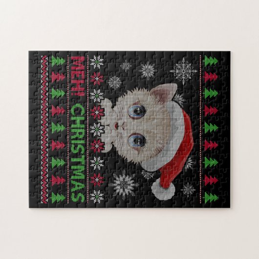 Puzzle Meh Cat Christmas TShirt (Horizontal)