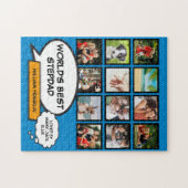 Puzzle Meilleur beau-père, beau-père 12 Photo Bleu Fun Co (Horizontal)