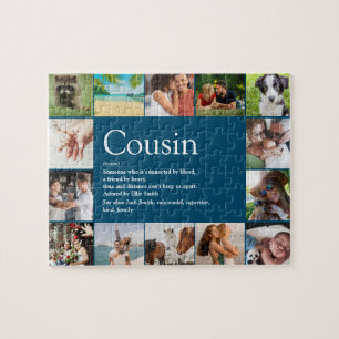 Puzzle Meilleur cousin Définition 14 Photo Collage Bleu