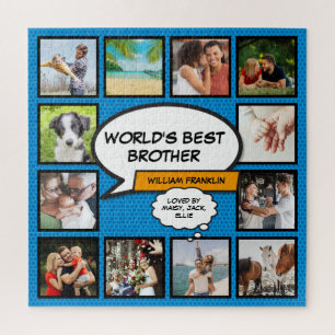 Puzzle Meilleur Frère du Monde 12 Bande Dessinée Fun Blue
