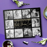 Puzzle Meilleur Glamma Ever 10 Photo Collage Parties scin<br><div class="desc">"Meilleur Glamme Jamais." Trop glamour pour être juste "grand-mère", mais aimant chaque minute avec ses petits-enfants. Un visuel élégant et glamour de feuille d'or manuscrite script et de feuille de parties scintillant d'or confetti points superposent un arrière - plan noir. Ajoutez 10 photos chères de votre choix et customisez les...</div>