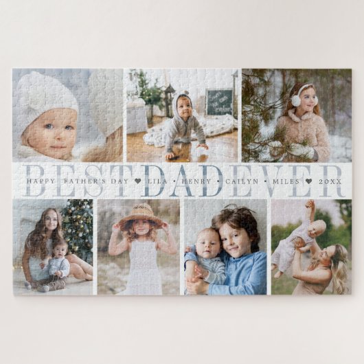 Puzzle Meilleur papa jamais | Collage photo de message et (Horizontal)