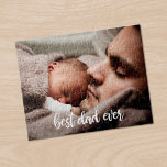 Puzzle Meilleur Père Jamais Photo Personnalisée Moderne<br><div class="desc">Créez un souvenir amusant pour votre père en ajoutant votre propre photo à un puzzle personnalisé avec "meilleur papa jamais" écrit en bas dans une police de caractères manuscrite blanche moderne. Un cadeau parfait pour la Fête des pères. Si vous avez des problèmes avec le placement ou le dimensionnement de...</div>