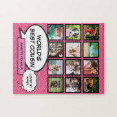 Puzzle Meilleure Cousine 12 Collage Photo Rose Fun Comic (Horizontal)