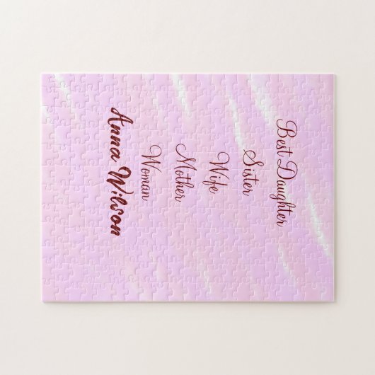 Puzzle Meilleure femme mère épouse fille ajouter nom text (Horizontal)