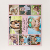 Puzzle Meilleure grand-mère 8 photo Collage rose (Vertical)