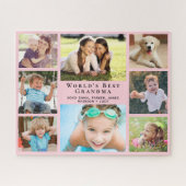 Puzzle Meilleure grand-mère 8 photo Collage rose (Horizontal)