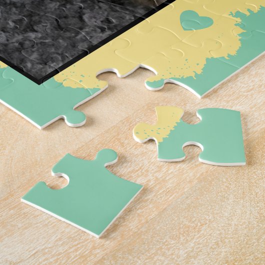 Puzzle Meilleure maman chat ajouter la photo vert jaune (Côté)