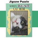 Puzzle Meilleure maman chat ajouter la photo vert jaune<br><div class="desc">Célébrez la maman de chat pur-fect dans votre vie avec ce charmant puzzle! Ce cadeau réfléchi est idéal pour n'importe quel amoureux des animaux, avec un design personnalisé adorable qui met en valeur son amour pour son ami félin. Qu'elle se souvienne de son moment de chatte préféré ou qu'elle profite...</div>