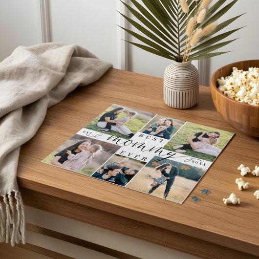 Puzzle Meilleure maman Ever Script Coeur Photo Collage