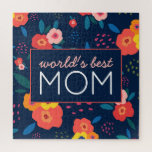 Puzzle Meilleure maman Florale moderne en bleu au monde<br><div class="desc">Dites à la mère dans votre vie qu'elle est la meilleure avec ce puzzle floral moderne avec des fleurs et des feuilles en bleu, corail, jaune et rose et l'expression "la meilleure maman du monde". Parfait pour la fête des mères, les anniversaires et plus encore. Une partie d'une collection de...</div>