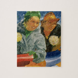 Puzzle Meilleures amies vintage ! Femmes élégantes et sty