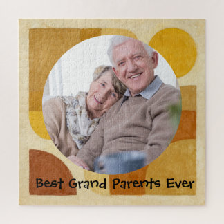 Puzzle Meilleurs Grands-Parents Retro Photo Aquarelle