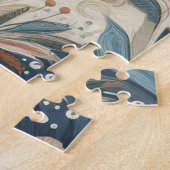 Puzzle Mélange bohème turquoise, magenta, violet sur crèm (Côté)