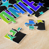 Puzzle "MELANIE" Prénom, Amusant "HEUREUX ANNIVERSAIRE" (Côté)