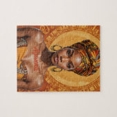 Puzzle Melanin Woman with Headwrap - African Print (Horizontal)