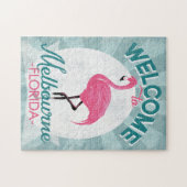 Puzzle Melbourne Florida Flamant rose rose Retro (Horizontal)