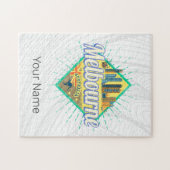 Puzzle Melbourne Victoria Australia Retro Skyline Vintage (Horizontal)