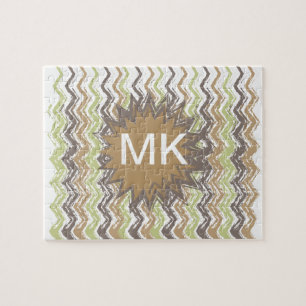 Puzzle Melon Brandy Scribble ZigZag Motif