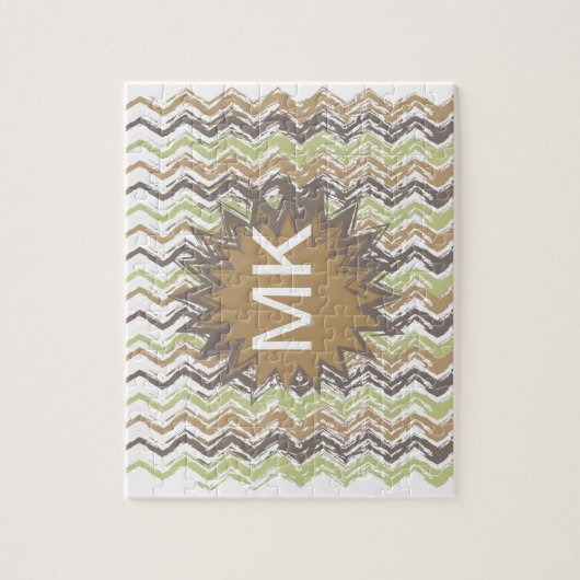 Puzzle Melon Brandy Scribble ZigZag Motif (Vertical)