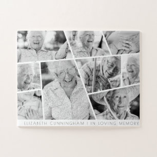 Puzzle Memorial Modern Simple Chic 9 Photo Collage