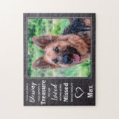 Puzzle Mémorial pour animaux - Ardoise rustique - Chien d (Vertical)
