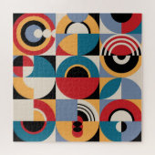 Puzzle Memphis Abstrait : Style Vintage géométrique. (Horizontal)
