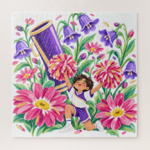 Meneuse de claque florale violet rose cadeau de sp