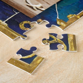 Puzzle Menorah de Hanukkah bleue (Côté)