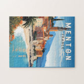 Puzzle Menton France Travel Art Vintage (Horizontal)