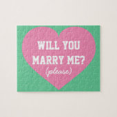 Puzzle M'épouseras-tu ? Coeur rose (Horizontal)