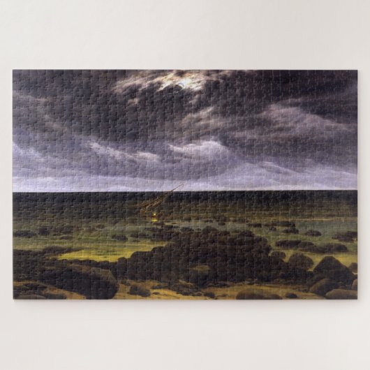 Puzzle Mer avec épave par Lune - Friedrich (Horizontal)