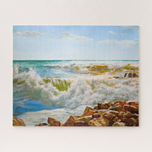 Puzzle Mer ensoleillée avec vagues déferlantes