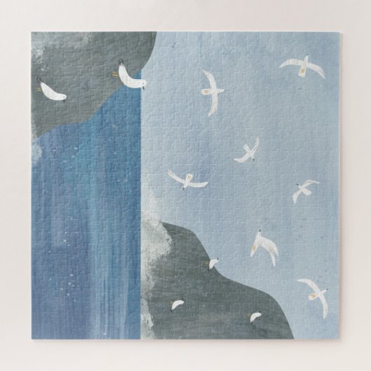 Puzzle Mer froide et mouettes (Horizontal)